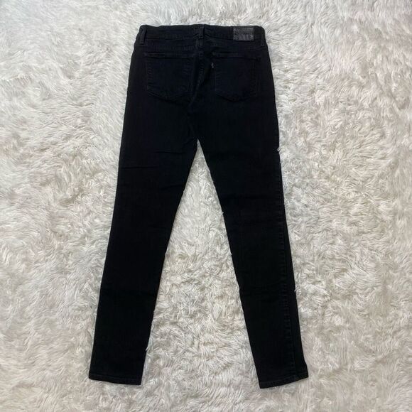 Levis 711 Skinny Black Jeans Womens Size 27x30 Mid Rise Stretch Comfort - Picture 6 of 10